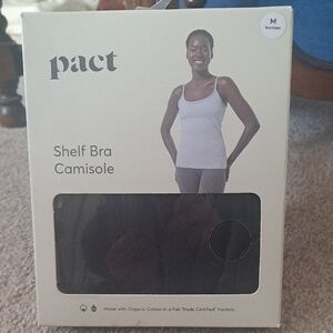 Pact Black Shelf Bra Camisole Sz M